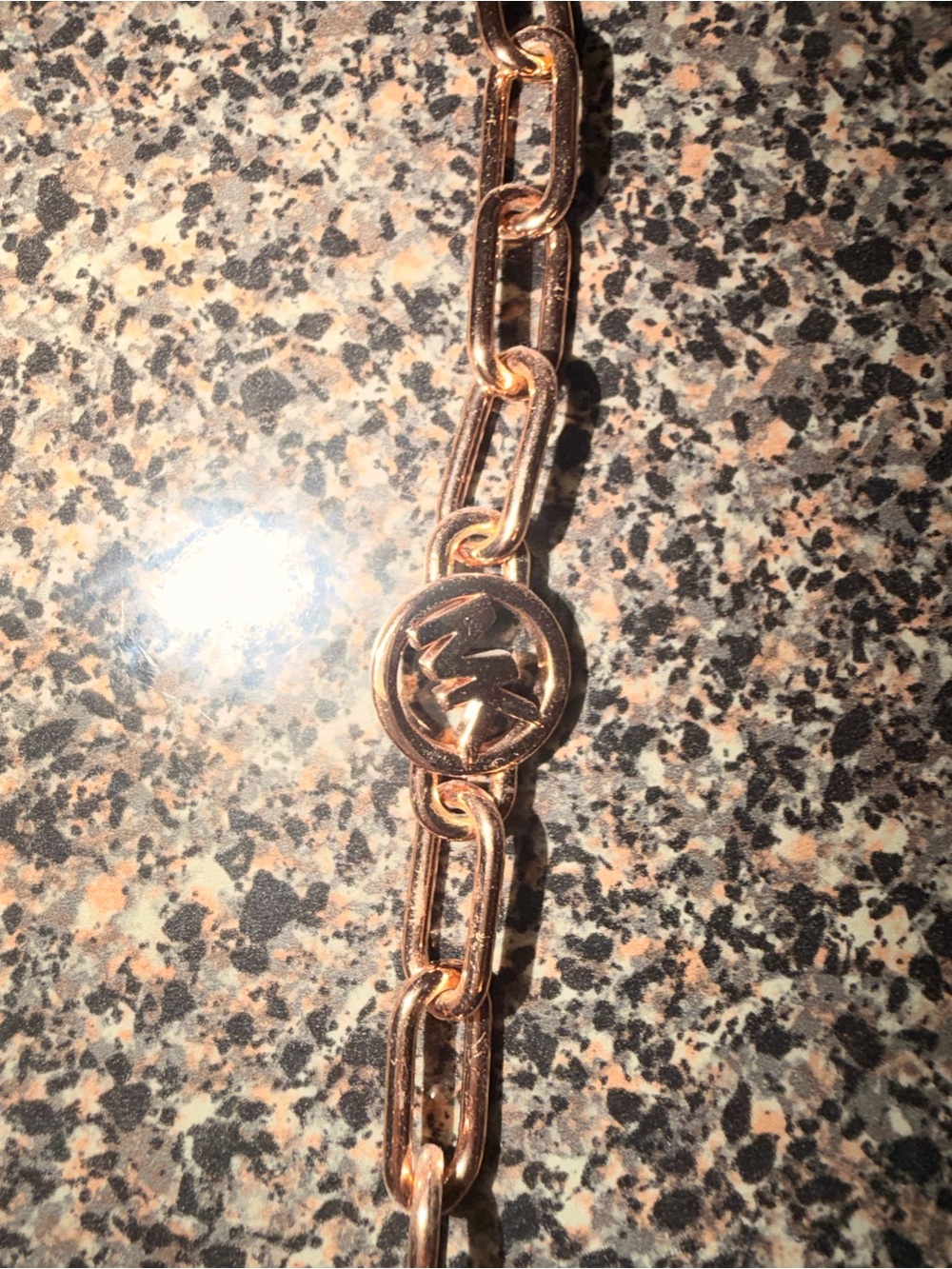 Michael Kors Rose Gold Chain Bracelet with Logo Medallion